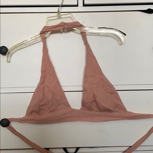 Peach colored v neck back tie